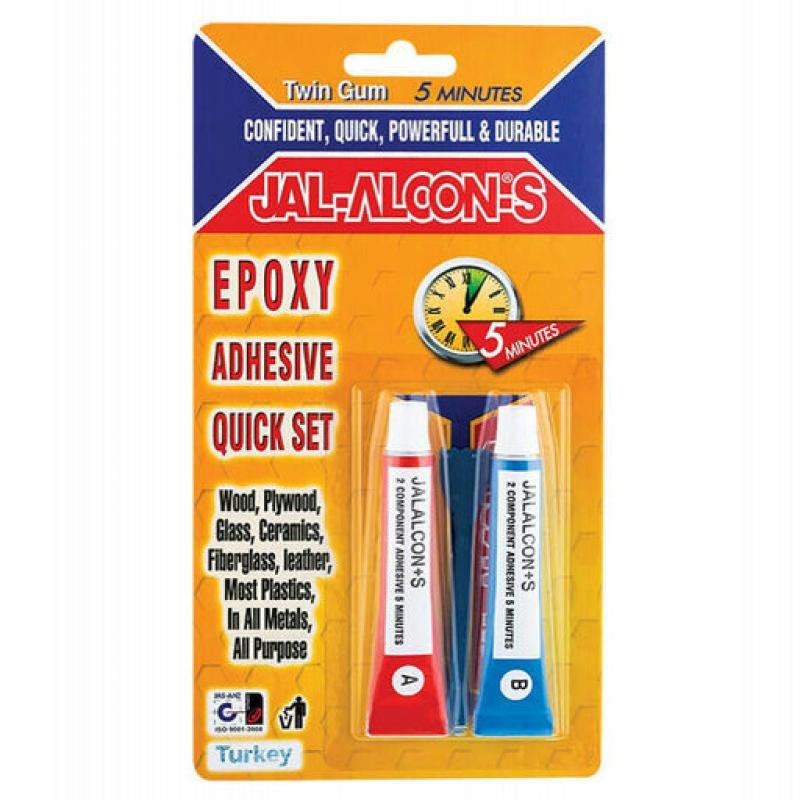 Jal Alcon S Twin Gum 5 Minutes Epoxy Adhesive 20 Gr. Blister Box Of 24