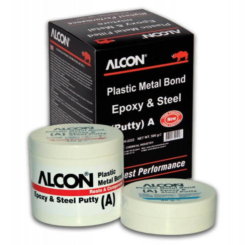 Alcon Plastic Metal Bond Epoxy & Steel Putty A 500 Gr. Box Of 10