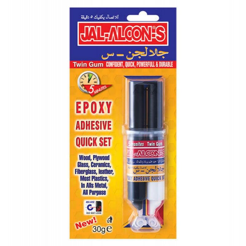 Jal Alcon S Twin Gum 5 Minutes Epoxy Adhesive 30 Gr. Syringe Blister Box Of 144