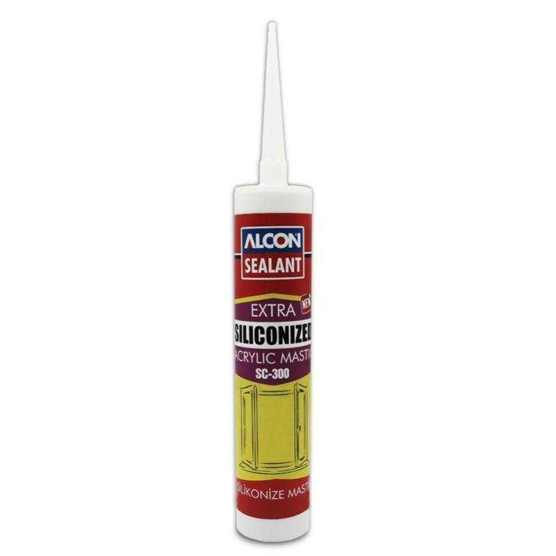 Alcon Sealant SC-300 Extra Siliconized Acrylic Mastic White 280 ML Box Of 24